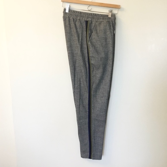 NWT Anthropologie Bettie Plaid Drawstring Pants by Maeve - Black/White - M - Picture 1 of 9